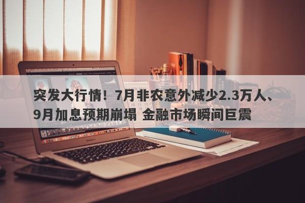 突发大行情！7月非农意外减少2.3万人、9月加息预期崩塌 金融市场瞬间巨震
